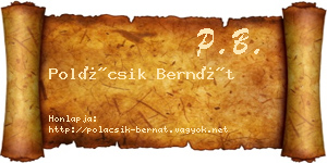 Polácsik Bernát névjegykártya